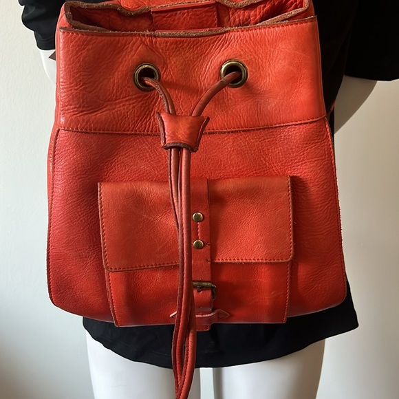 BeCa by Joy Gryson Red Leather Backpack for Women - Picture 2 of 12